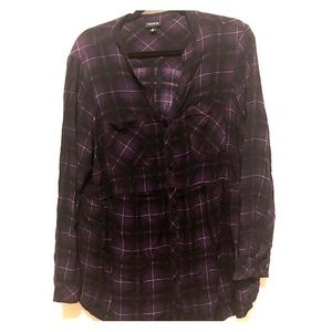 Babydoll button down long sleeve shirt.